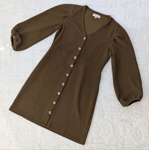 Madewell Olive Button-Down Dress